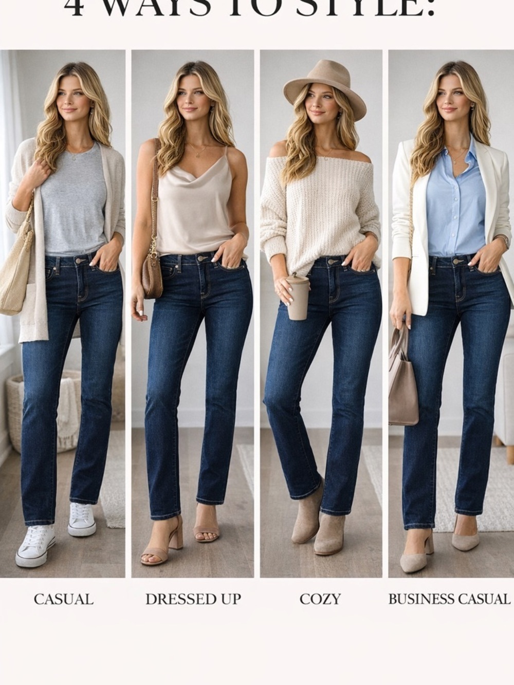 7 For All Mankind Dark Blue Straight-Leg Jeans